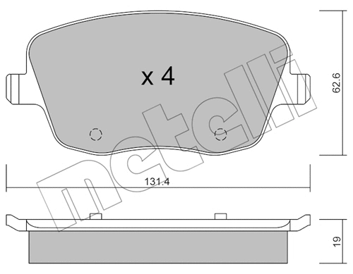 22-0547-0 METELLI Комплект тормозных колодок, дисковый тормоз (фото 1)