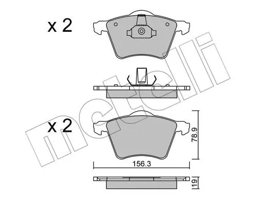 22-0550-2 METELLI Комплект тормозных колодок, дисковый тормоз (фото 1)