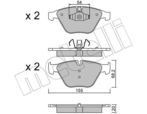 22-0558-6 METELLI Комплект тормозных колодок, дисковый тормоз (фото 1)