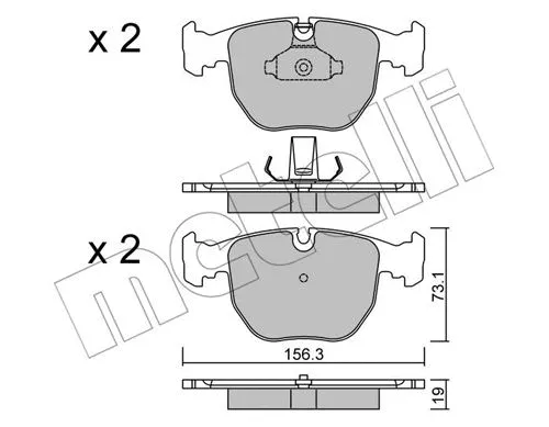 22-0559-0 METELLI Комплект тормозных колодок, дисковый тормоз (фото 1)