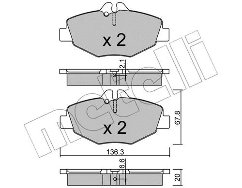 22-0562-0 METELLI Комплект тормозных колодок, дисковый тормоз (фото 1)