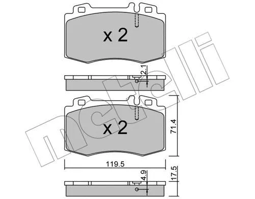 22-0563-5 METELLI Комплект тормозных колодок, дисковый тормоз (фото 1)