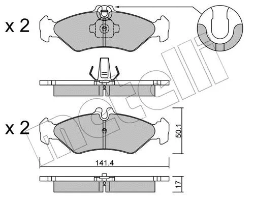 22-0571-0 METELLI Комплект тормозных колодок, дисковый тормоз (фото 1)