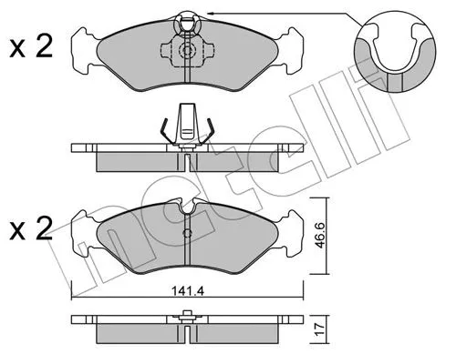22-0571-1 METELLI Комплект тормозных колодок, дисковый тормоз (фото 1)