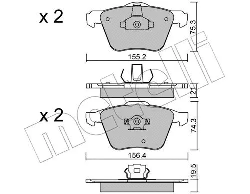22-0599-0 METELLI Комплект тормозных колодок, дисковый тормоз (фото 1)