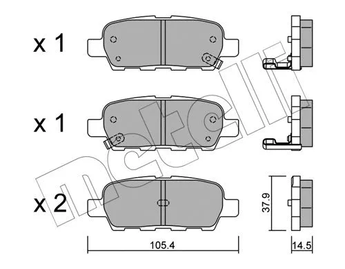 22-0612-0 METELLI Комплект тормозных колодок, дисковый тормоз (фото 1)