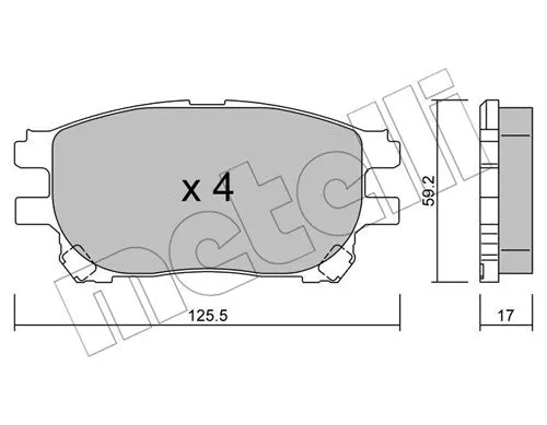 22-0615-0 METELLI Комплект тормозных колодок, дисковый тормоз (фото 1)