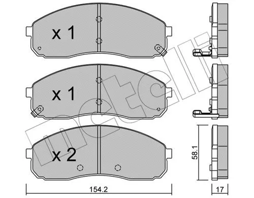 22-0631-0 METELLI Комплект тормозных колодок, дисковый тормоз (фото 1)