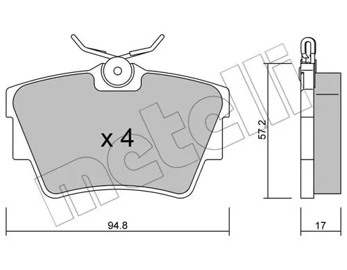 22-0635-0 METELLI Комплект тормозных колодок, дисковый тормоз (фото 1)