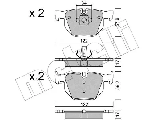 22-0644-4 METELLI Комплект тормозных колодок, дисковый тормоз (фото 1)