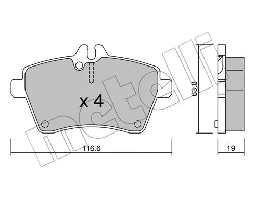 22-0646-0 METELLI Комплект тормозных колодок, дисковый тормоз (фото 1)