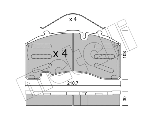 22-0652-0 METELLI Комплект тормозных колодок, дисковый тормоз (фото 1)