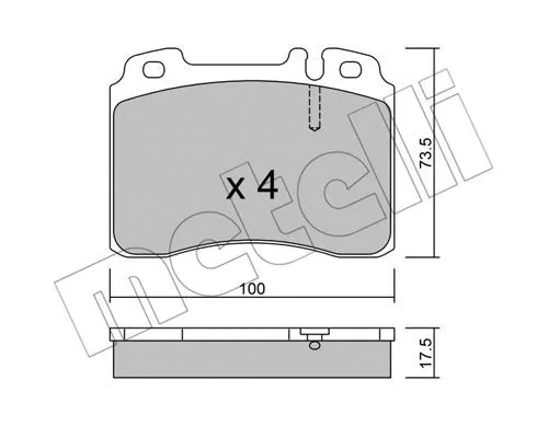 22-0667-0 METELLI Комплект тормозных колодок, дисковый тормоз (фото 1)