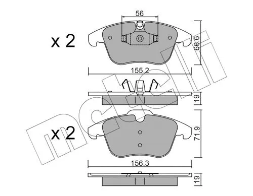 22-0675-4 METELLI Комплект тормозных колодок, дисковый тормоз (фото 1)