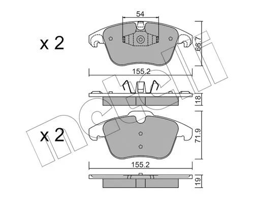 22-0675-7 METELLI Комплект тормозных колодок, дисковый тормоз (фото 1)