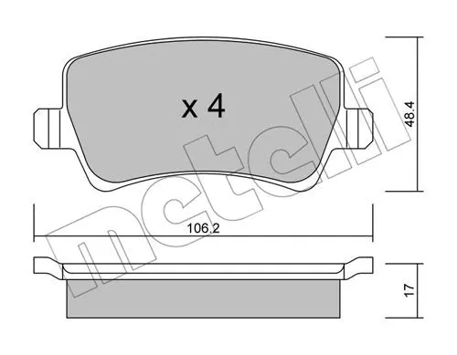 22-0676-0 METELLI Комплект тормозных колодок, дисковый тормоз (фото 1)