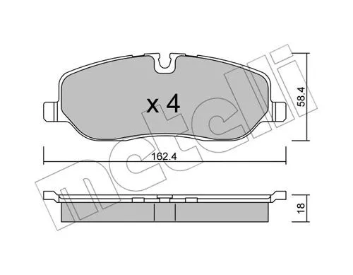 22-0693-0 METELLI Комплект тормозных колодок, дисковый тормоз (фото 1)