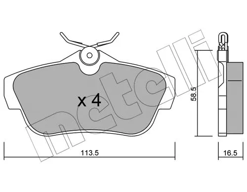 22-0712-0 METELLI Комплект тормозных колодок, дисковый тормоз (фото 1)
