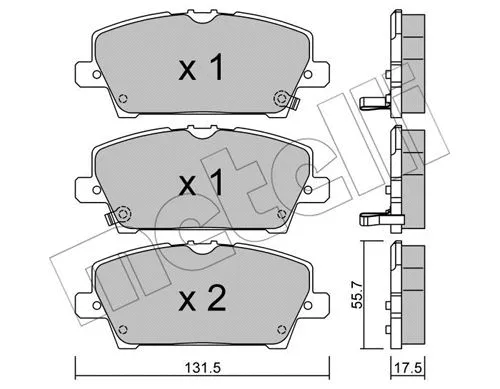 22-0728-0 METELLI Комплект тормозных колодок, дисковый тормоз (фото 1)