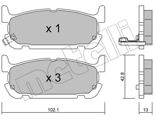 22-0734-0 METELLI Комплект тормозных колодок, дисковый тормоз (фото 1)