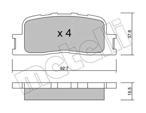 22-0753-0 METELLI Комплект тормозных колодок, дисковый тормоз (фото 1)