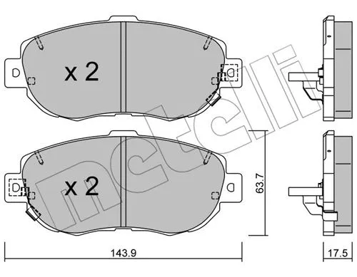 22-0756-0 METELLI Комплект тормозных колодок, дисковый тормоз (фото 1)