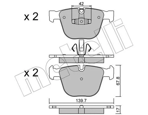 22-0773-6 METELLI Комплект тормозных колодок, дисковый тормоз (фото 1)