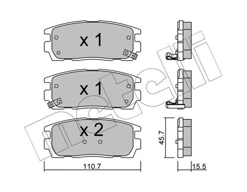 22-0779-0 METELLI Комплект тормозных колодок, дисковый тормоз (фото 1)