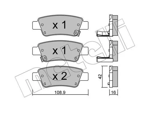 22-0790-0 METELLI Комплект тормозных колодок, дисковый тормоз (фото 1)