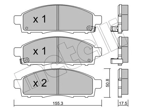 22-0791-1 METELLI Комплект тормозных колодок, дисковый тормоз (фото 1)