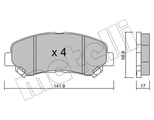 22-0792-0 METELLI Комплект тормозных колодок, дисковый тормоз (фото 1)