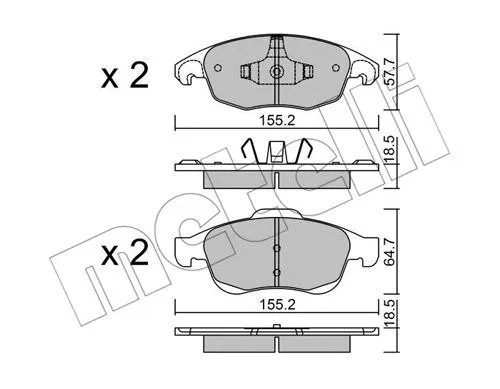 22-0800-0 METELLI Комплект тормозных колодок, дисковый тормоз (фото 1)