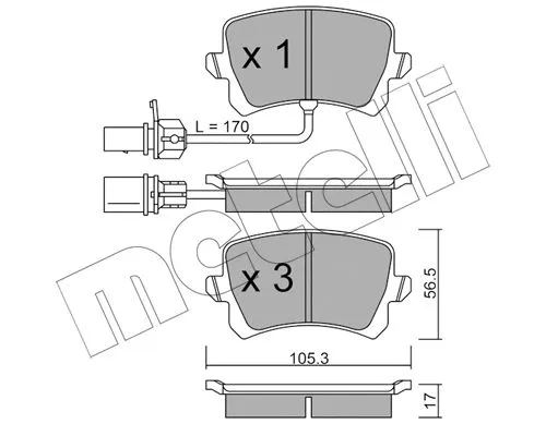 22-0806-1 METELLI Комплект тормозных колодок, дисковый тормоз (фото 1)
