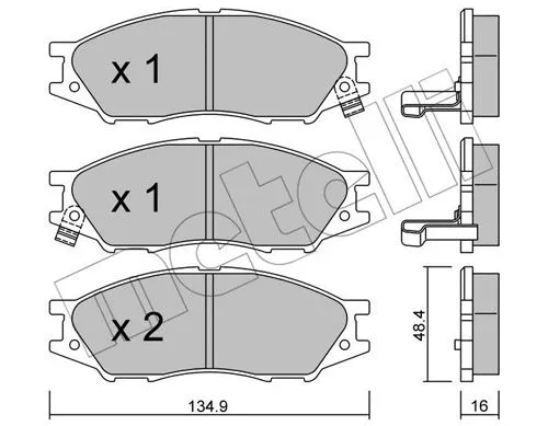 22-0810-0 METELLI Комплект тормозных колодок, дисковый тормоз (фото 1)