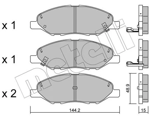 22-0811-0 METELLI Комплект тормозных колодок, дисковый тормоз (фото 1)
