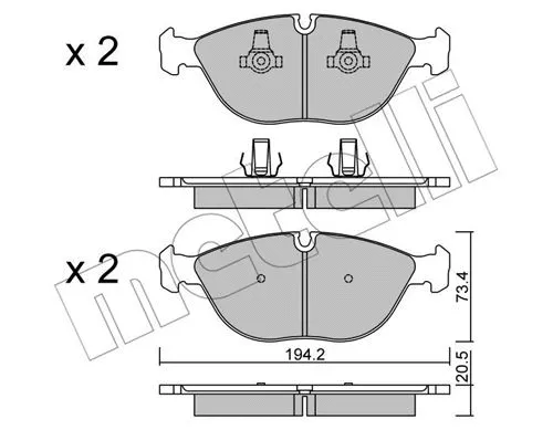 22-0828-0 METELLI Комплект тормозных колодок, дисковый тормоз (фото 1)