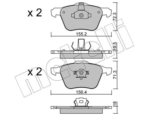 22-0833-0 METELLI Комплект тормозных колодок, дисковый тормоз (фото 1)