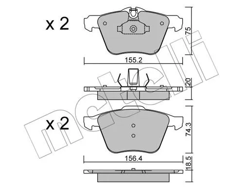 22-0835-0 METELLI Комплект тормозных колодок, дисковый тормоз (фото 1)