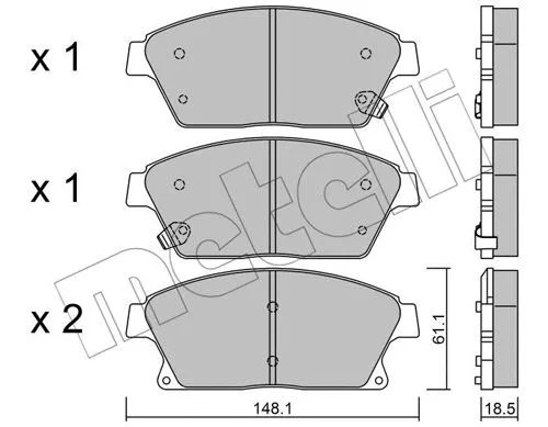 22-0839-0 METELLI Комплект тормозных колодок, дисковый тормоз (фото 1)