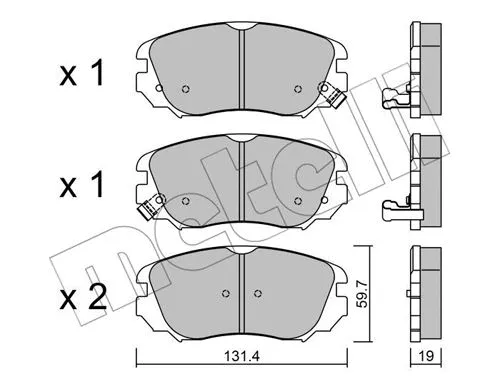 22-0841-0 METELLI Комплект тормозных колодок, дисковый тормоз (фото 1)
