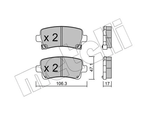 22-0844-0 METELLI Комплект тормозных колодок, дисковый тормоз (фото 1)