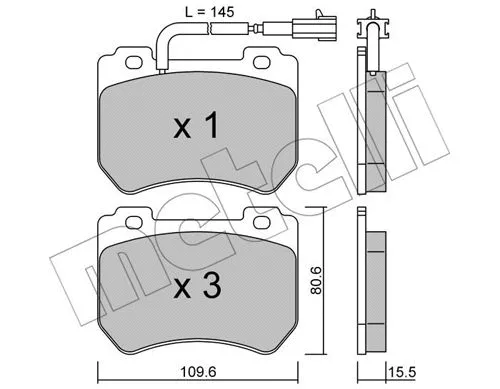 22-0848-0 METELLI Комплект тормозных колодок, дисковый тормоз (фото 1)
