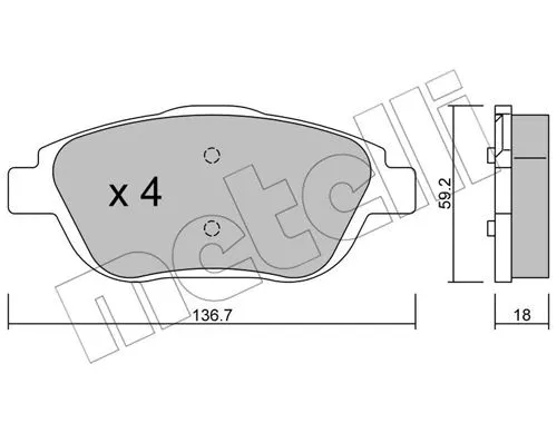 22-0852-0 METELLI Комплект тормозных колодок, дисковый тормоз (фото 1)