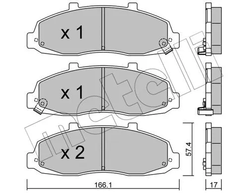 22-0857-0 METELLI Комплект тормозных колодок, дисковый тормоз (фото 1)