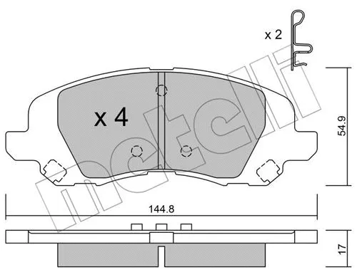 22-0861-0 METELLI Комплект тормозных колодок, дисковый тормоз (фото 1)