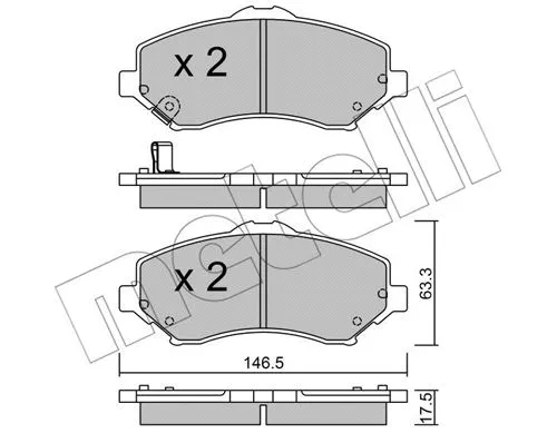 22-0862-0 METELLI Комплект тормозных колодок, дисковый тормоз (фото 1)