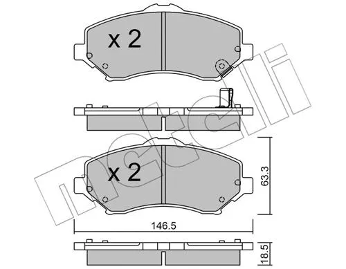 22-0862-1 METELLI Комплект тормозных колодок, дисковый тормоз (фото 1)