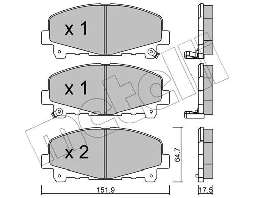 22-0867-0 METELLI Комплект тормозных колодок, дисковый тормоз (фото 1)