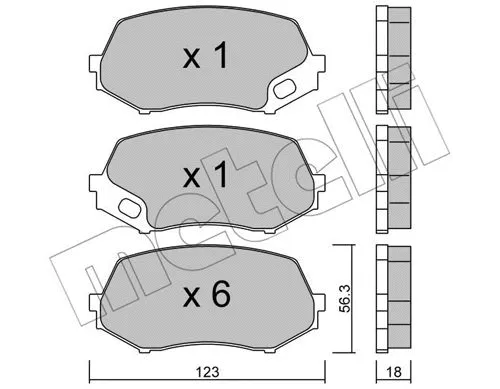 22-0874-0 METELLI Комплект тормозных колодок, дисковый тормоз (фото 1)