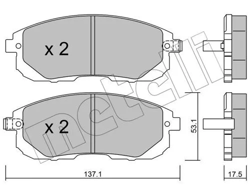 22-0876-1 METELLI Комплект тормозных колодок, дисковый тормоз (фото 1)